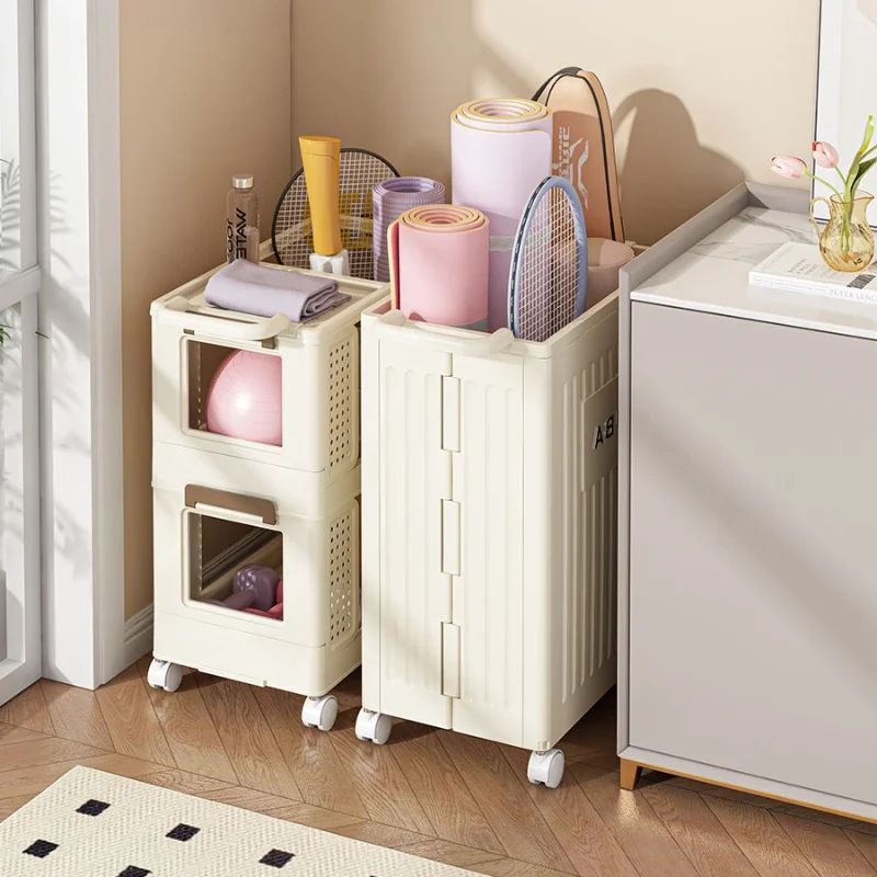 

Yoga Mat Storage Basket Home Organizer Light Luxury Modern Simplicity Gadgets Household Movable Foldable Shelves Desk Organizer