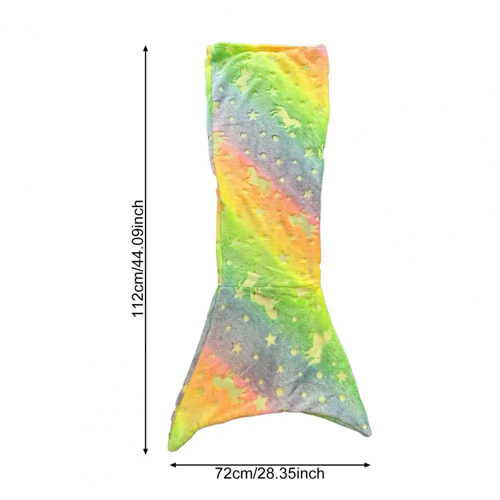 Coperta a coda di sirena Sacco a pelo Morbido involucro in flanella che si illumina al buio Sacco a pelo Coperta per la scuola materna domestica