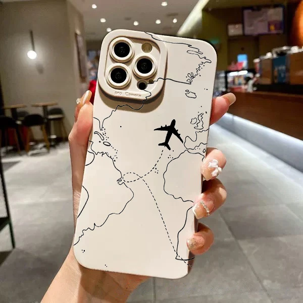 

Cartoon Graffiti Line Shockproof Soft Case For iPhone 16 Pro Max Cases For iPhone 17 15 14 13 12 11 XR XS 16E Silicone TPU Cover