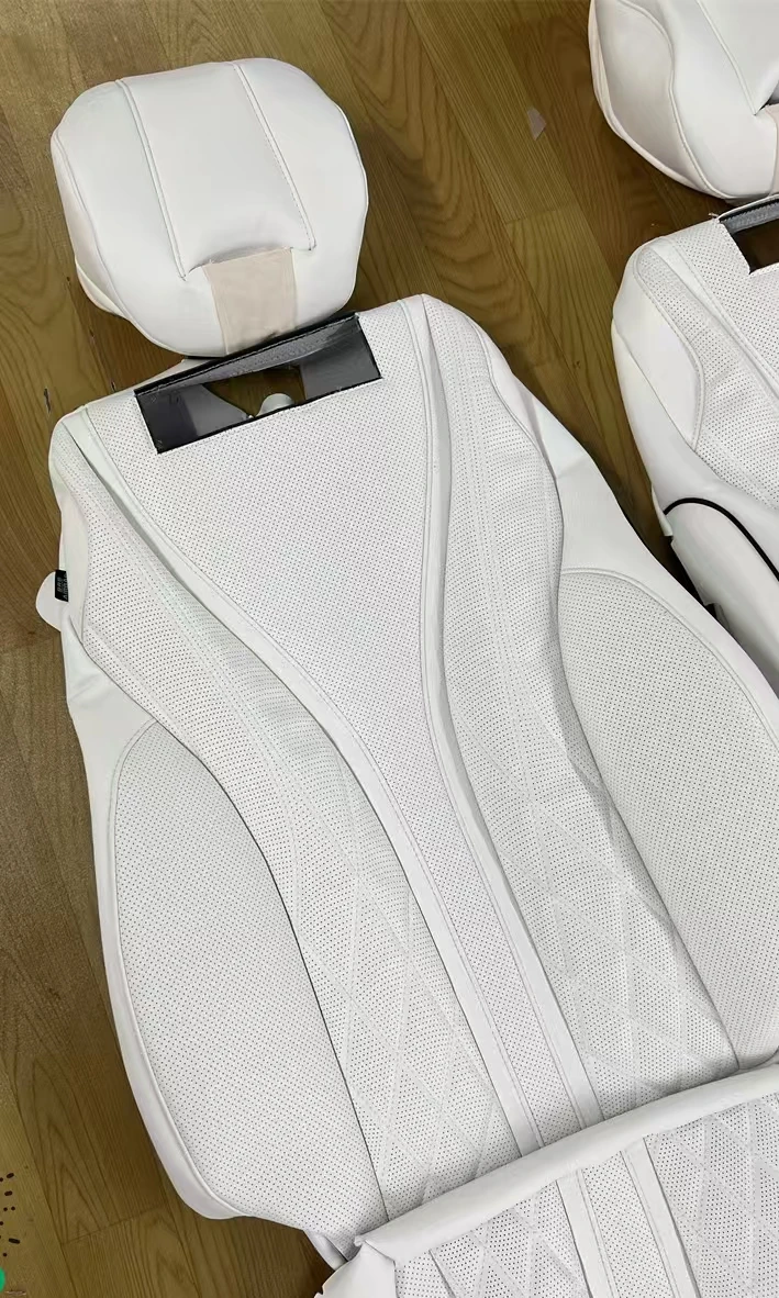 Custom White Nappa Leather Full Replacement Car Seat Cover for S400L BEIJING-EU5 5