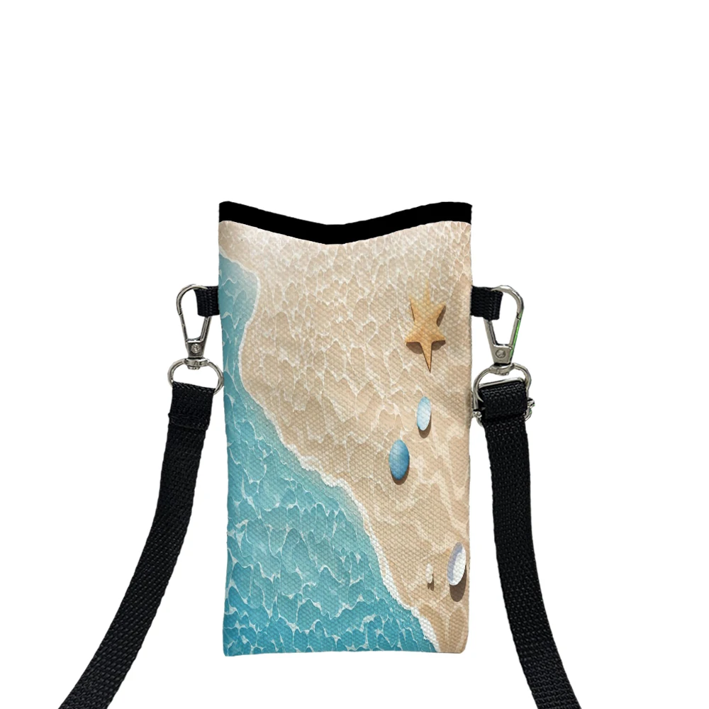 

Vector-illustration-beach-art Shoulder Bag High QualityPhone Bag with Adjustable Strap, Casual Style Women's Wallet Bag 10.7