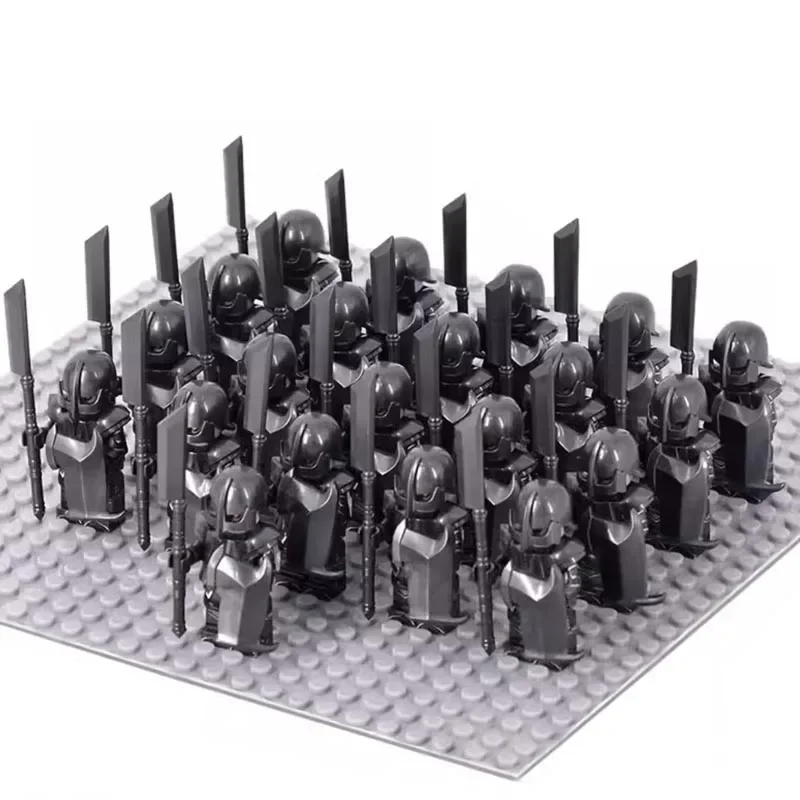 21pcs Medieval Dwarf Warrior Elves Knights lotr and Uruk-hai Orc Rohan Elves Warriors Sodier figures Building Brick Blocks Toys