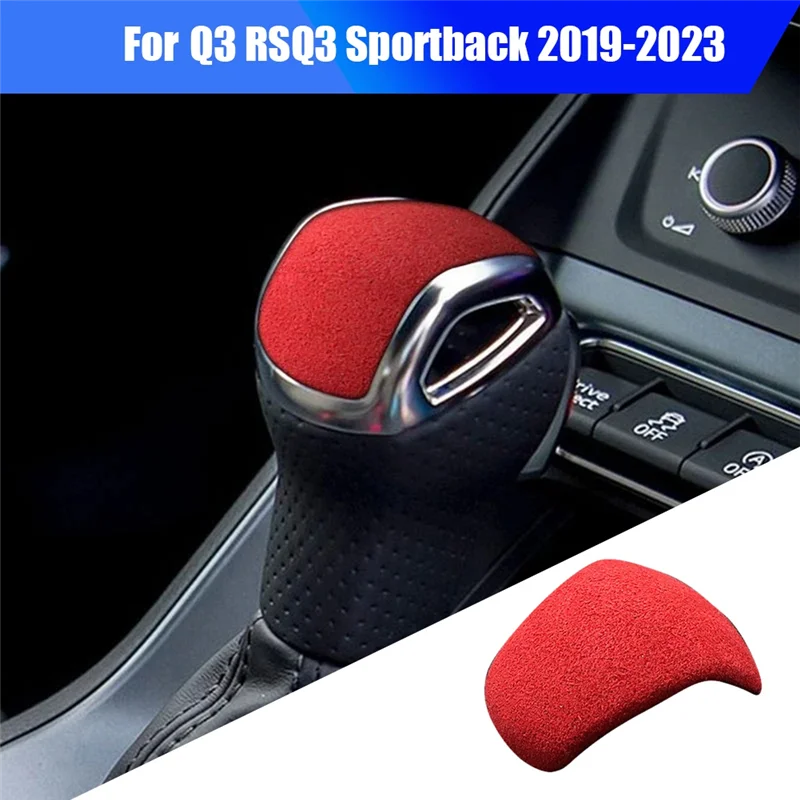 Car Gear Shift Knob Trim Cover for Audi Q3 RSQ3 Sportback 2019-2023 Shifter Handball Cover Sticker Accessories