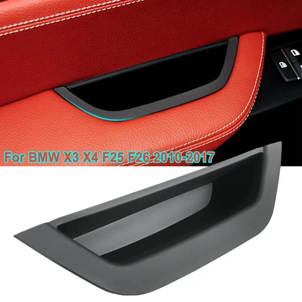 Interior Car Inner Door Handle Pull Trim Cover Black For BMW X3 F25 X4 F26 2010-2017 Driver Side Armrest Panel Box Replacement