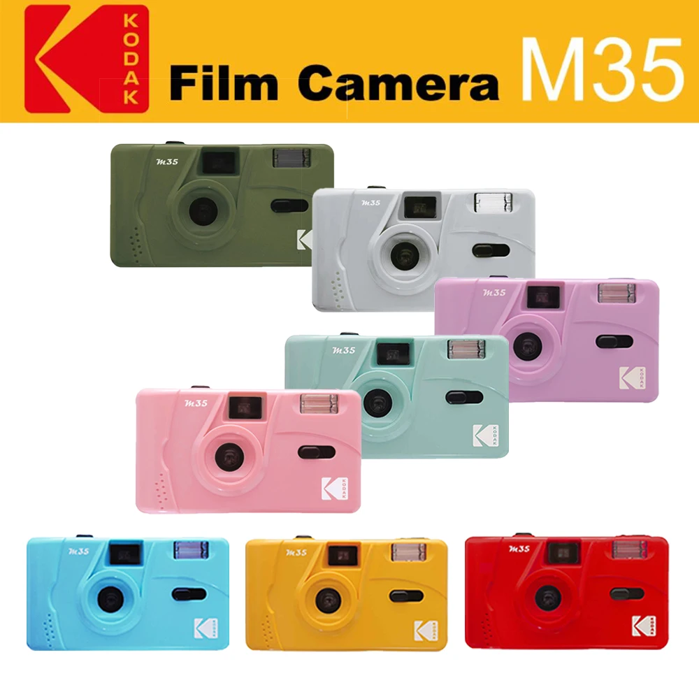 KODAK Vintage Retro M35 35mm Reusable Film Camera New Color Marble Gray / Olive Green/ Corn / Papaya / Milk Tea