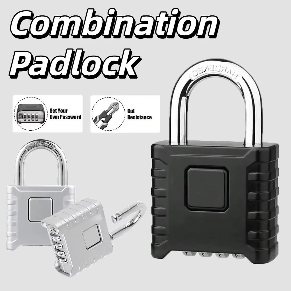 

Alloy Combination Padlock 4-Digit Number Smart Lock Password Code Locks Heavy Duty Anti Theft Drawer Cabinet Lock