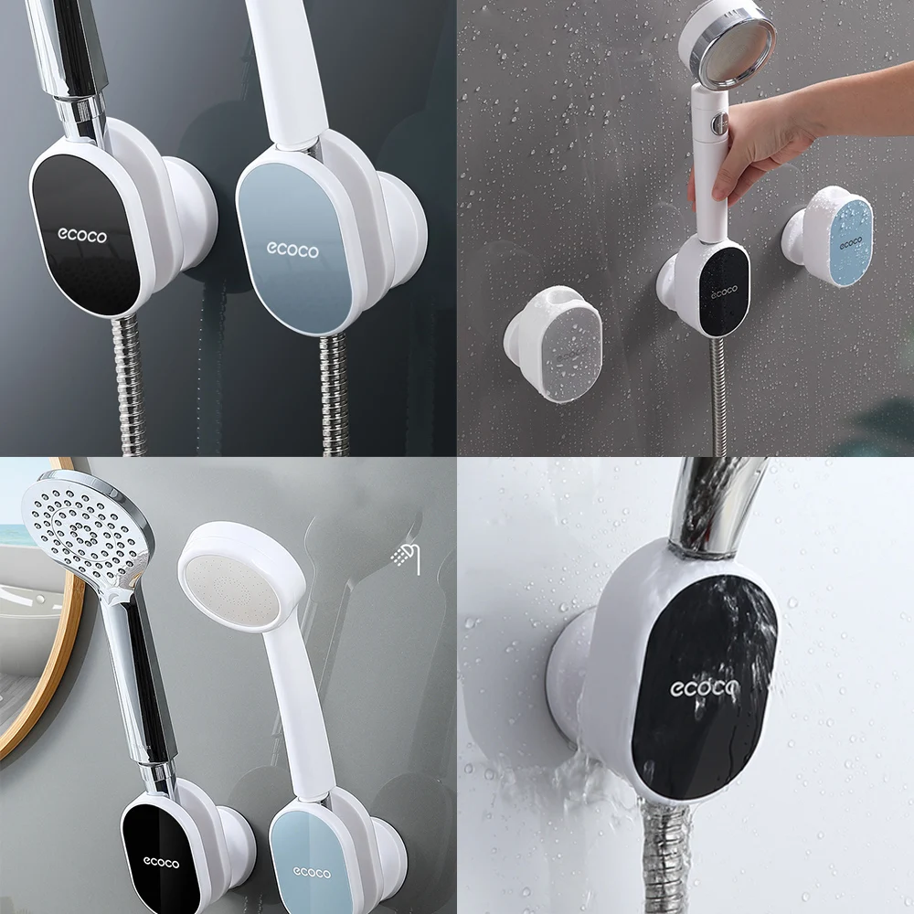 Showerhead Bracket Wall-Mounted No Drill Shower Stand 360° Universal Bathroom Accessory Adjustable Shower Head Holder