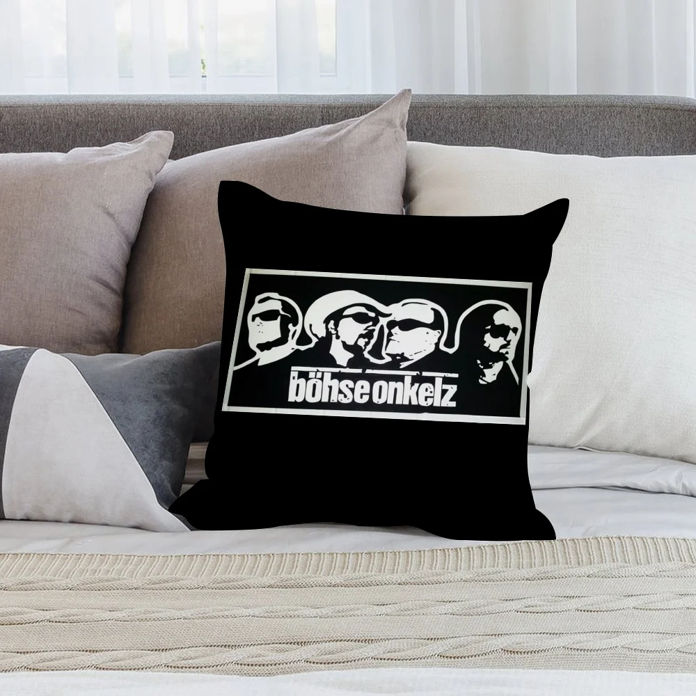 B--Bohse O-Onkelz Pillow Case Short Plush Pillow Covers Sofa Decorative Gift Home Double-sided Printing Cushion Cover