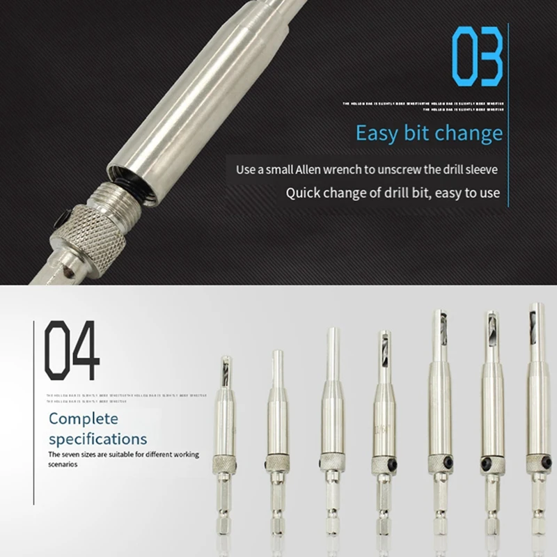 10 pz porta e finestra cerniera foro apri utensile elettrico trapano Set argento acciaio lavorazione del legno posizionamento testa Batch antiscivolo