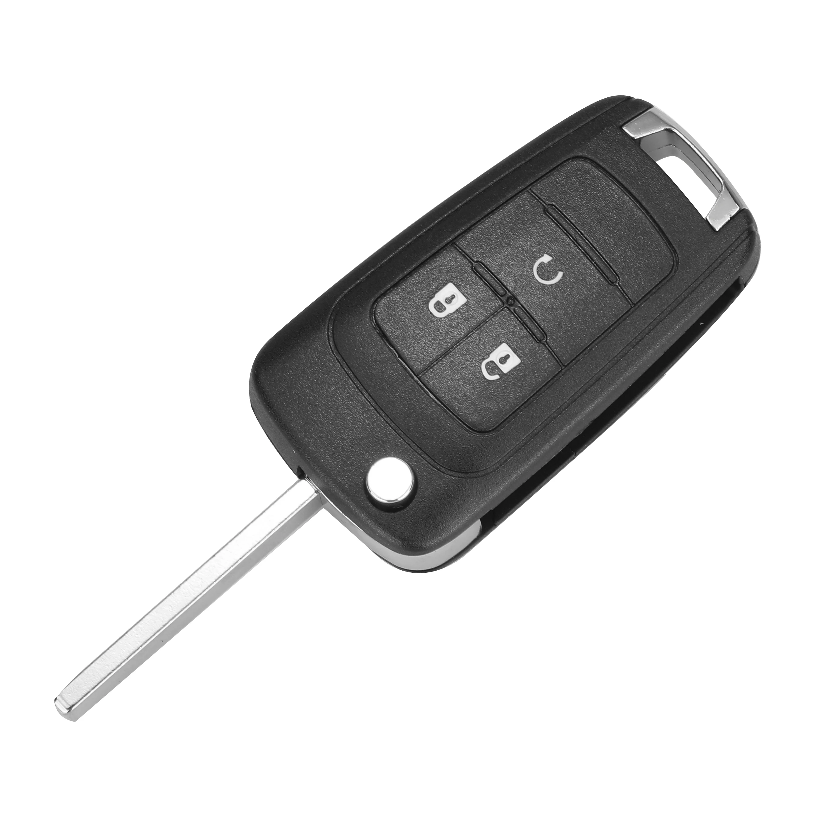 jingyuqin Folding Remote Car Key Shell For Chevrolet Cruze Epica Lova Camaro Impala 3 Button HU100 Blade Case Cover