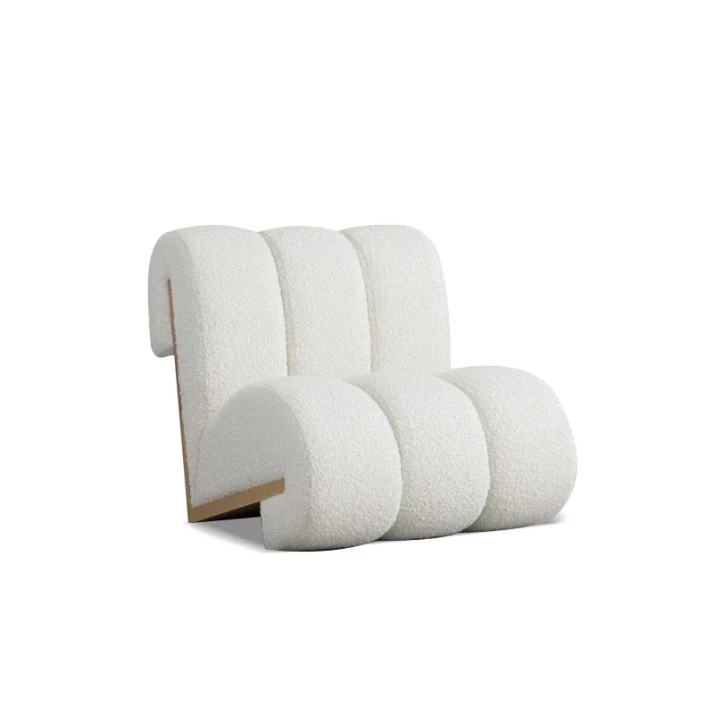 Minimalist Custom Lambswool Sofa Chair Modern Living Room Comfortable  Leisure Chair