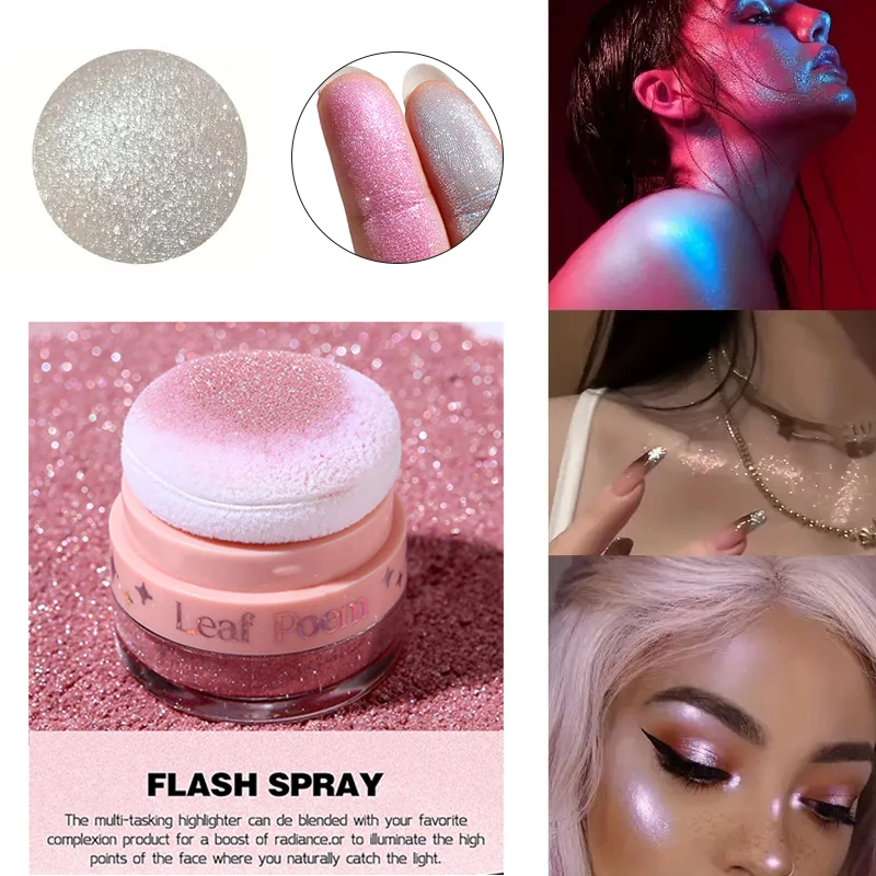 الجنية الغبار تسليط الضوء على مسحوق الربت بريق متوهجة ضباب مسحوق-كامل الجسم الكنتوري والترقوة بيرليسسينت الربت مسحوق ماكياج #1