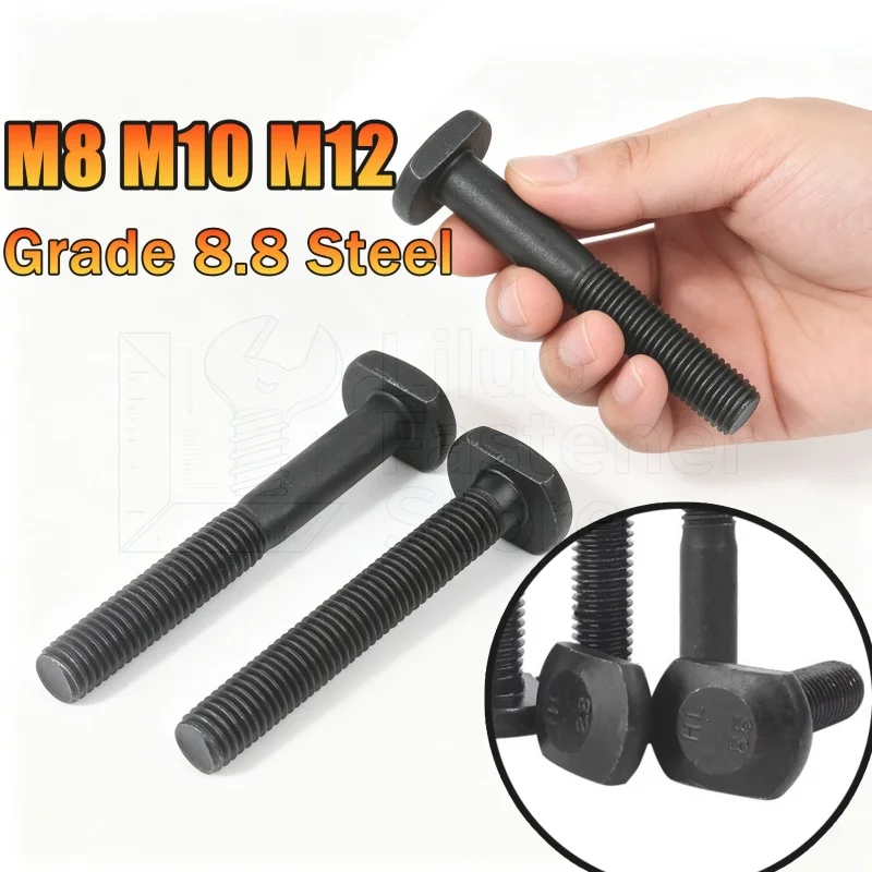 M8 M10 M12 Grade 8.8 Carbon Steel T Shape Screw T-Slot Rail Track Rectangle Hammer Head Bolts Punch Milling Machine Screws