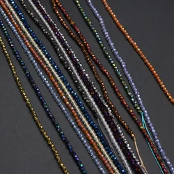 Natural Stone Beads Small Round Beads Mix Color Faceted Loose Spacer Beaded for Jewelry Making DIY Bracelet Necklace Accessories