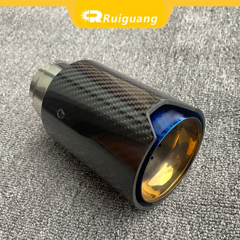 1PCS Exhaust Tip car accessories Carbon Fiber nozzles pipe for BMW Modify stainless Muffler Tail Tips Upgrade blue black silver