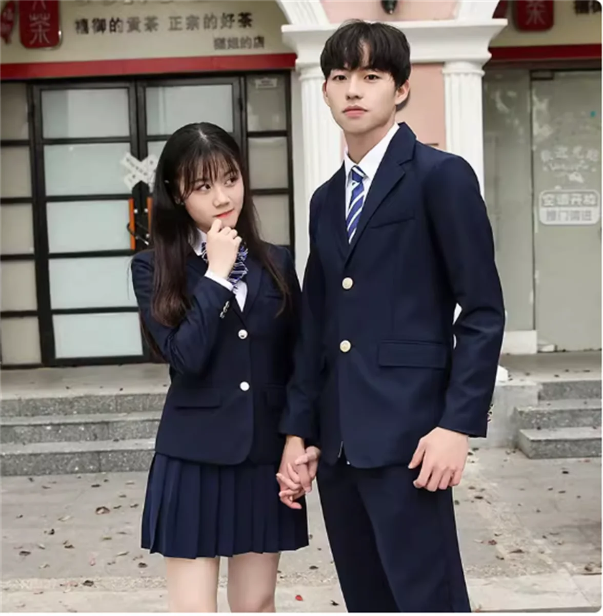 Terno estilo escolar britânico, estilo japonês, roupas de estudante primavera e outono