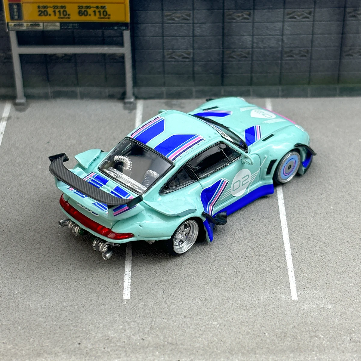 SW 1/64 Porsche RWB i93 #   02 Legering speelgoedmotorvoertuig gegoten metalen modelgeschenken