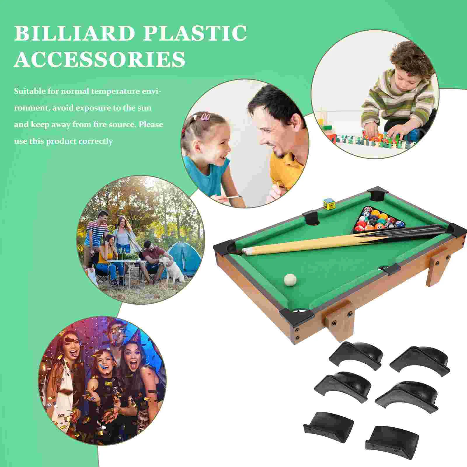 2 Sets Billiard Accessories Table Liners Kit Hole Corner Side Sides Bag Mats for Replacement Middle