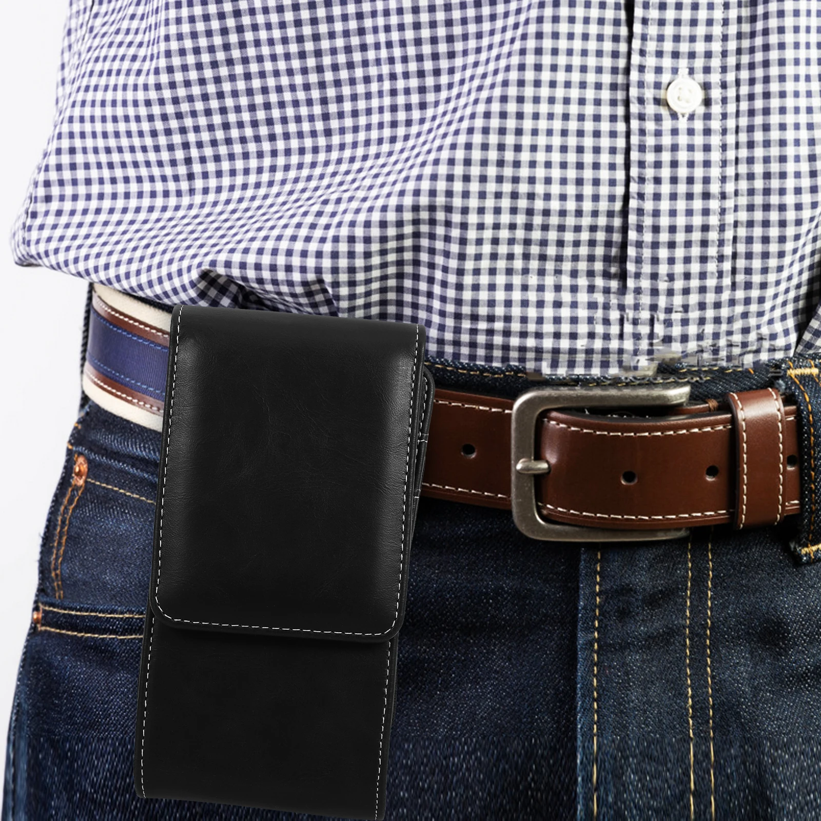 

Phone Pouch Accessories Cell Belt Bag Dual Handset Purse Holder for Men