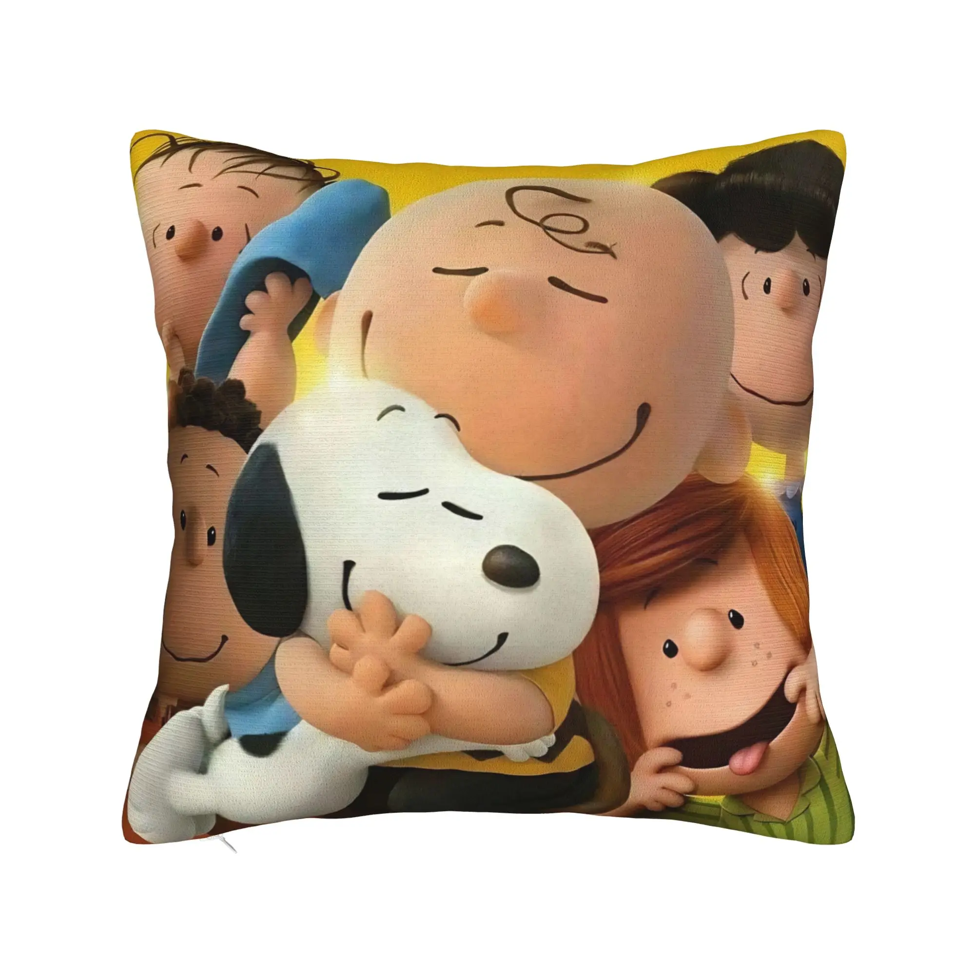 S-Snoopys Movie Square Pillow Covers Polyester Home Friends Cartoon Cushion Case Cool Decor Pillowcase 40*40