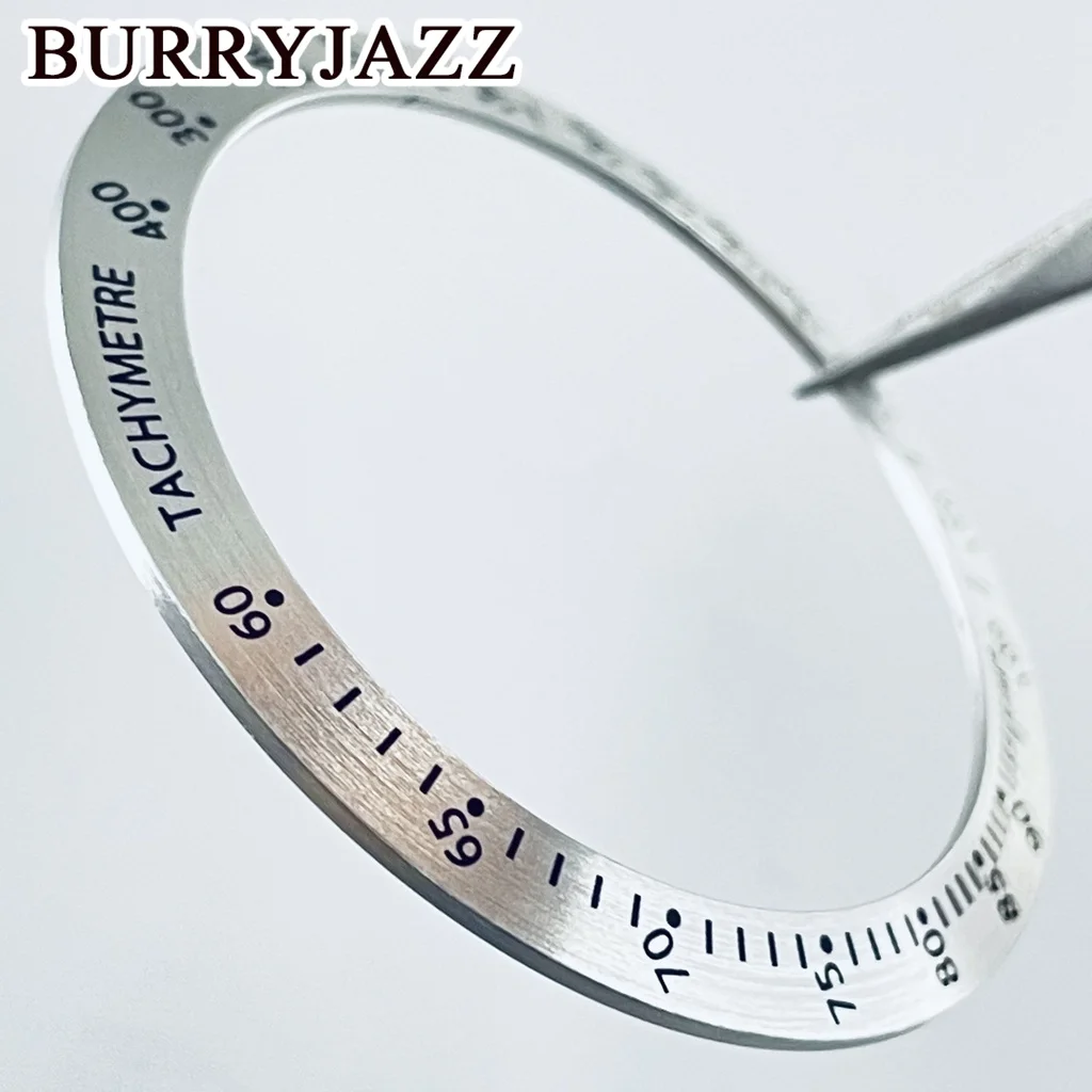 BURRYJAZZ 38MM Chronograph Indices Function Sloping Bezel Insert SUB Diving GMT Watch Insert Watch Replace Aluminum Bezel