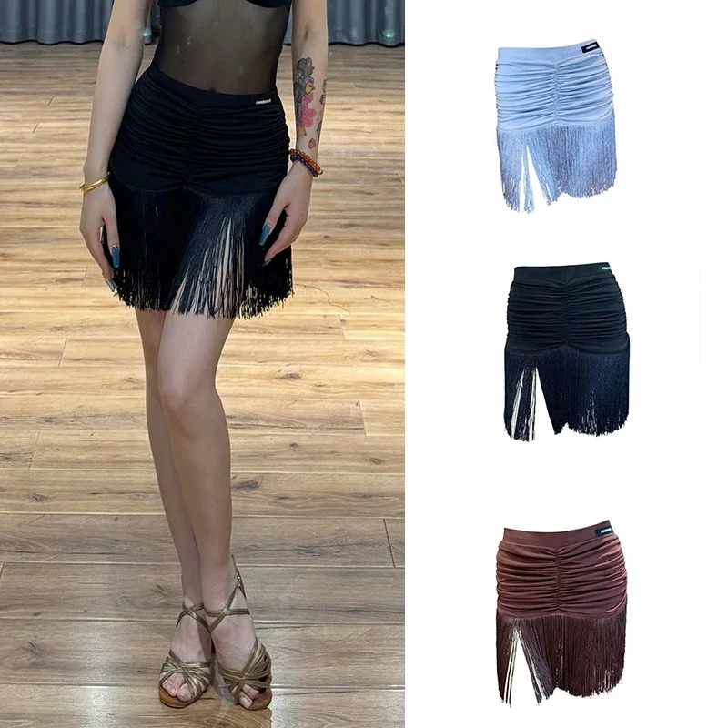 

Latin Dance Tassels Skirt For Women Tango Waltz Prom Performance Skirt Training Clothes Line Dance Clothing Fringe Skirt