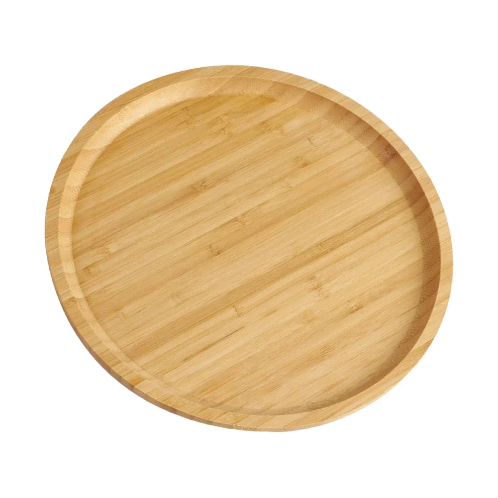 Trays Serving Tray 20*5*30cm Easy To Clean For Fruit Pizza Multi-functional Round Wooden Tableware Stand Food Tray