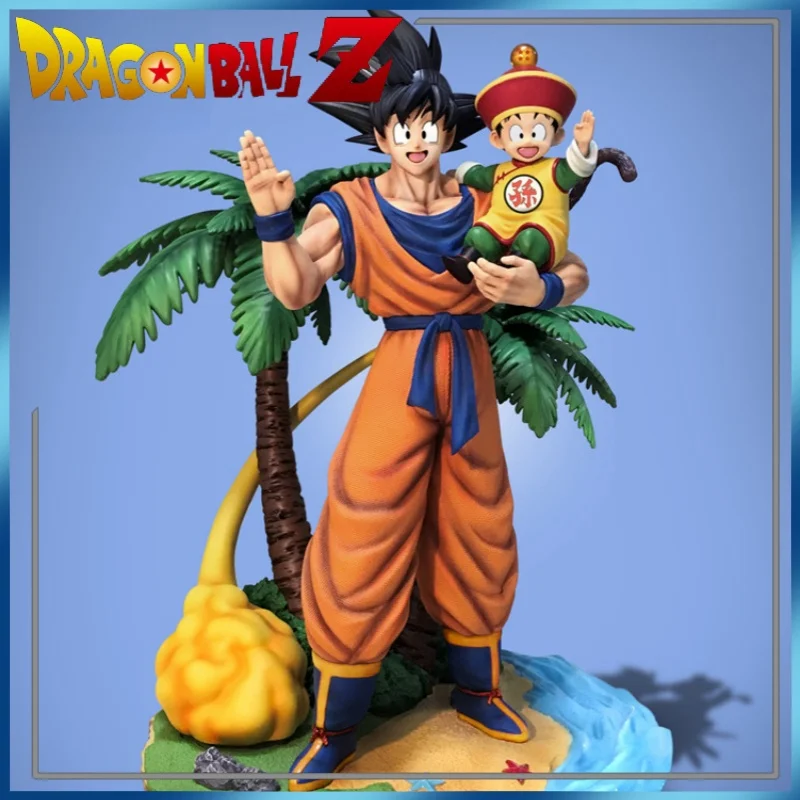 25cm Action Figure Dragon Ball Sun Wukong Father and Son Earth Warrior Scene Statue Anime Accessories Handmade Models Toys Gifts