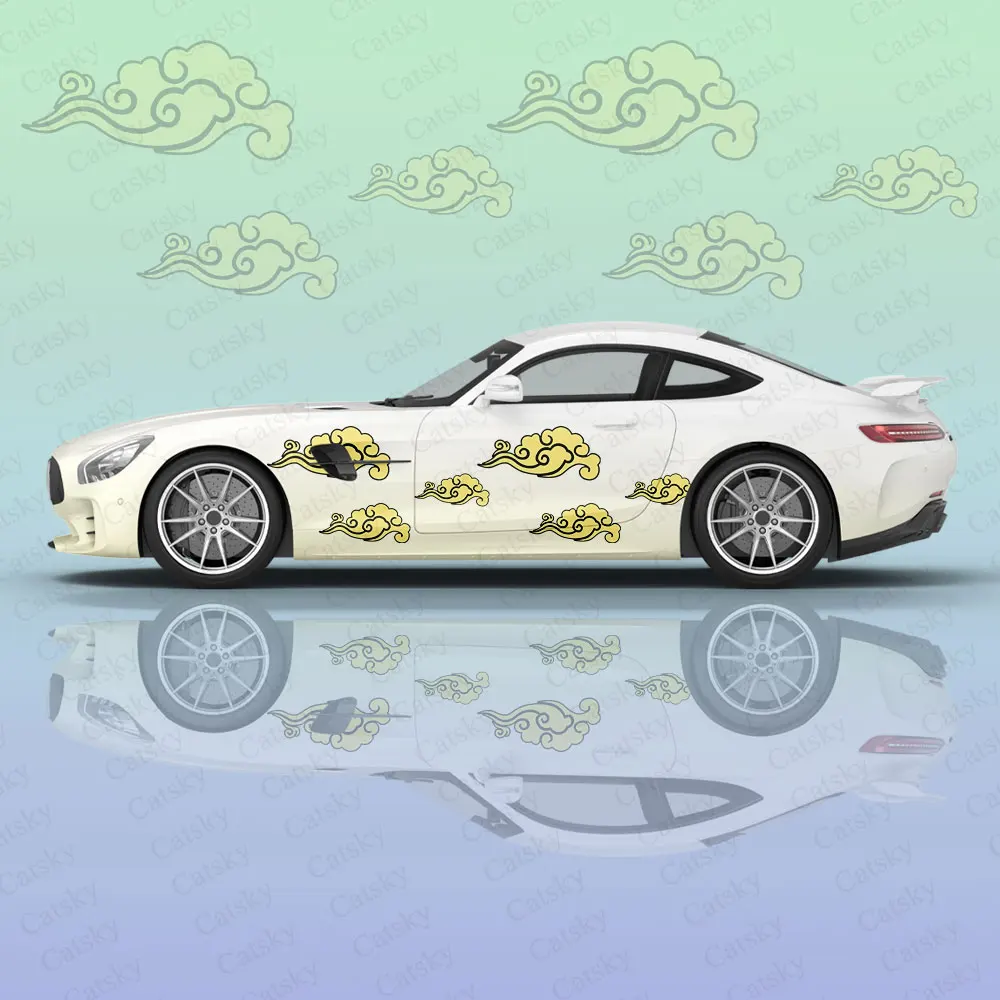 Chinese Cloud Art Design Car Body Stickers Itasha Vinyl Car Side Decal Sticker Car Body Sticker Car Decor Stickers