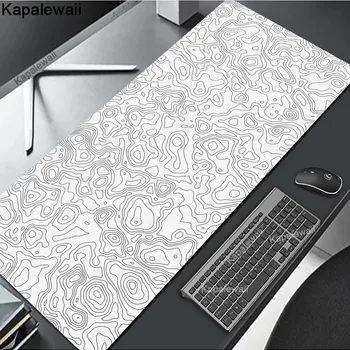 Gaming Mousepad Black and White Large Gaming Mouse Pad Computer Office Keyboard Pads Locking Edge Mouse Mat XXXL Desk Mat