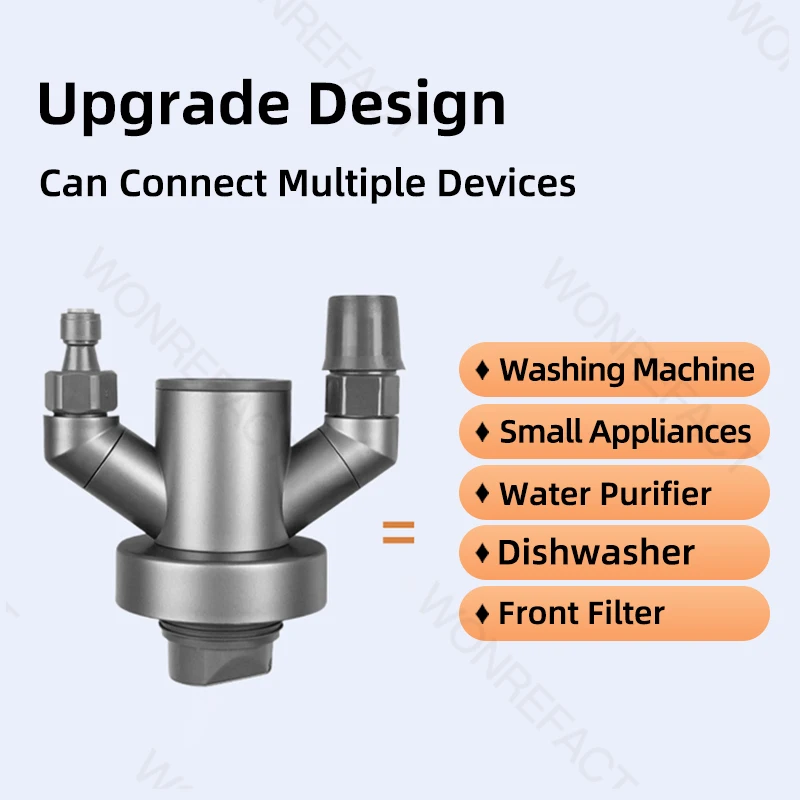 Kitchen Pipe Drainpipe Connector Sink Drain Pipe Holder Bathroom Y Type Drain Purifier Dishwasher Multi-Channel Anti Odor Sewer