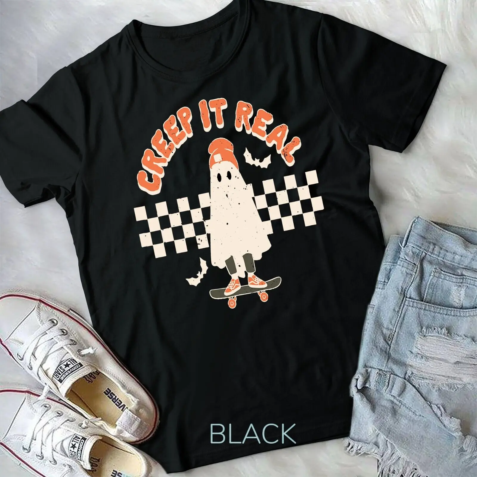 

Retro Halloween Creep it Real Vintage Ghost Halloween T-Shirt Unisex T-shirt