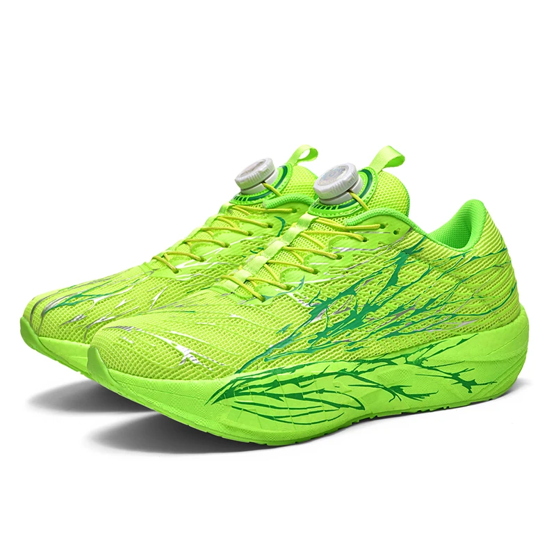 

Sports and leisure shoes, men's shoes, marathon oversized air cushioned shoes, fly woven all season rubber, wear-resistant, anti