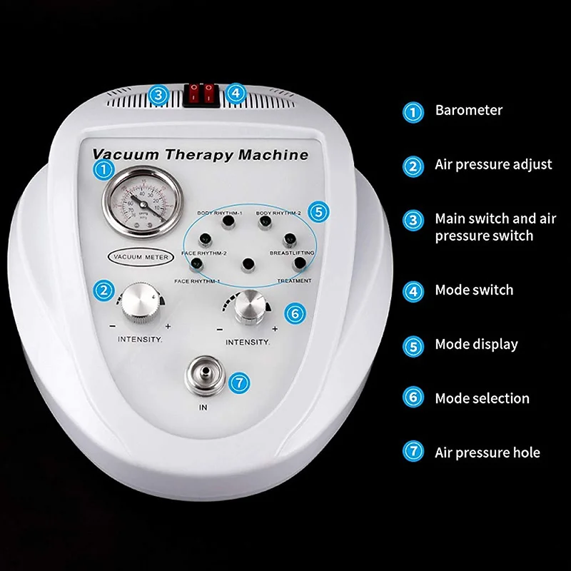 Vacuum Therapy Machine Set for Breast Enlargement and Butt Lifting - 6 Cup Home Use Suction Pump for Women Health Care Chest