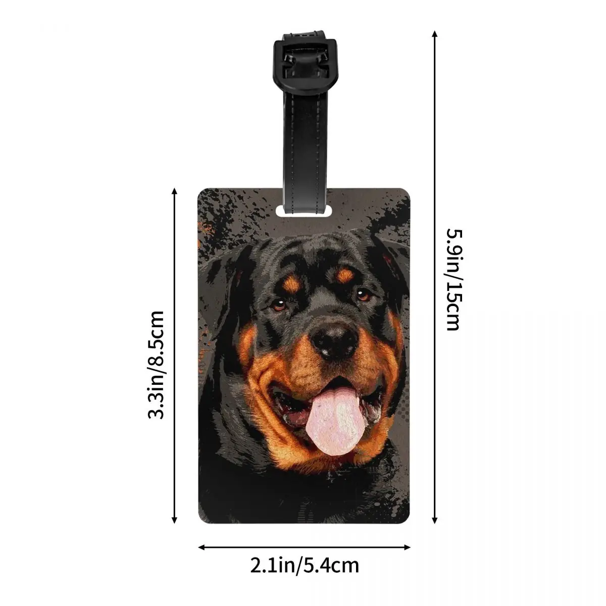 Rottweiler - Metzgerhund علامات الأمتعة الفنية الرقمية حقيبة سفر موضة الأمتعة الصعود علامة التسمية حامل معرف اسم العنوان