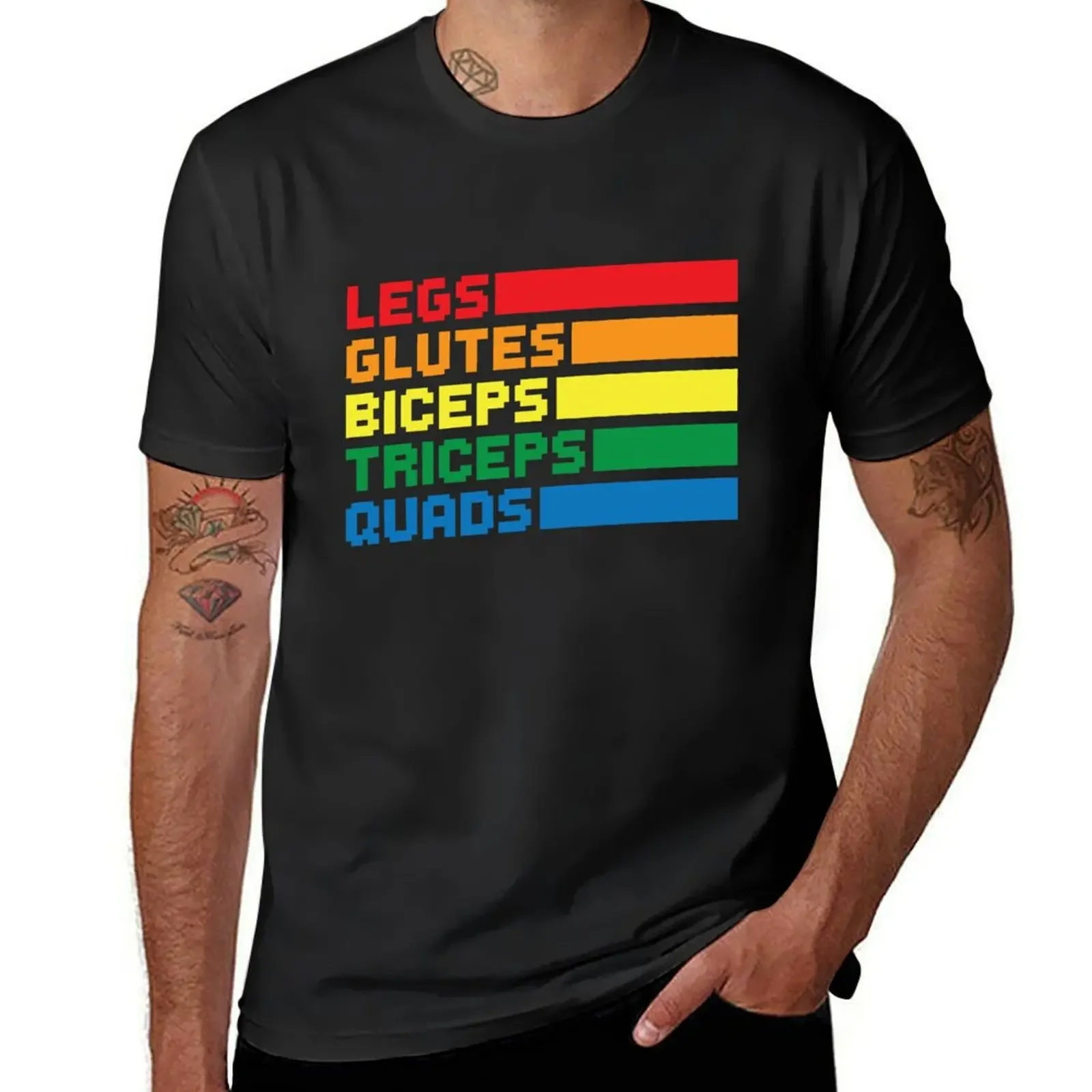 Legs Glutes Biceps Triceps Quads LGBTQ T-Shirt anime clothes blue archive t shirts for men