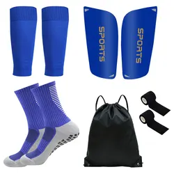 5PCS Set Teenagers Football Bag Soccer Socks Grip Men Sport Socks Soccer Leg Cover  Shin Pads Soccer Training Shank Board Bandag