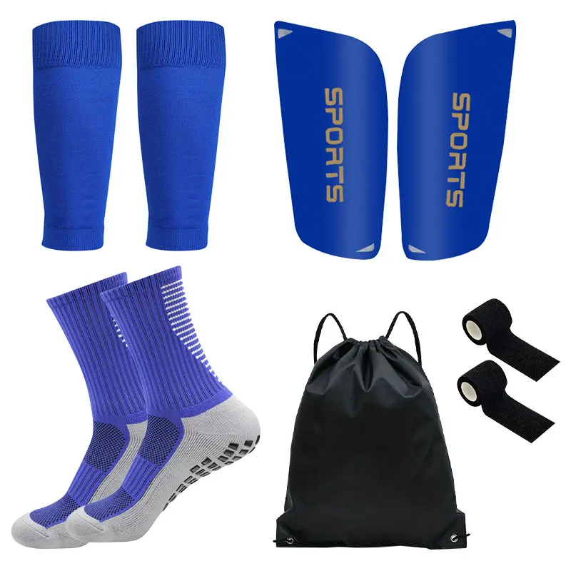 5PCS Zestaw nastolatków Torba piłkarska Skarpety piłkarskie Grip Mężczyźni Skarpety sportowe Piłka nożna Nakładki na nogi Nakładki na golenie Piłka nożna Trening Szczękowa Deska Bandag