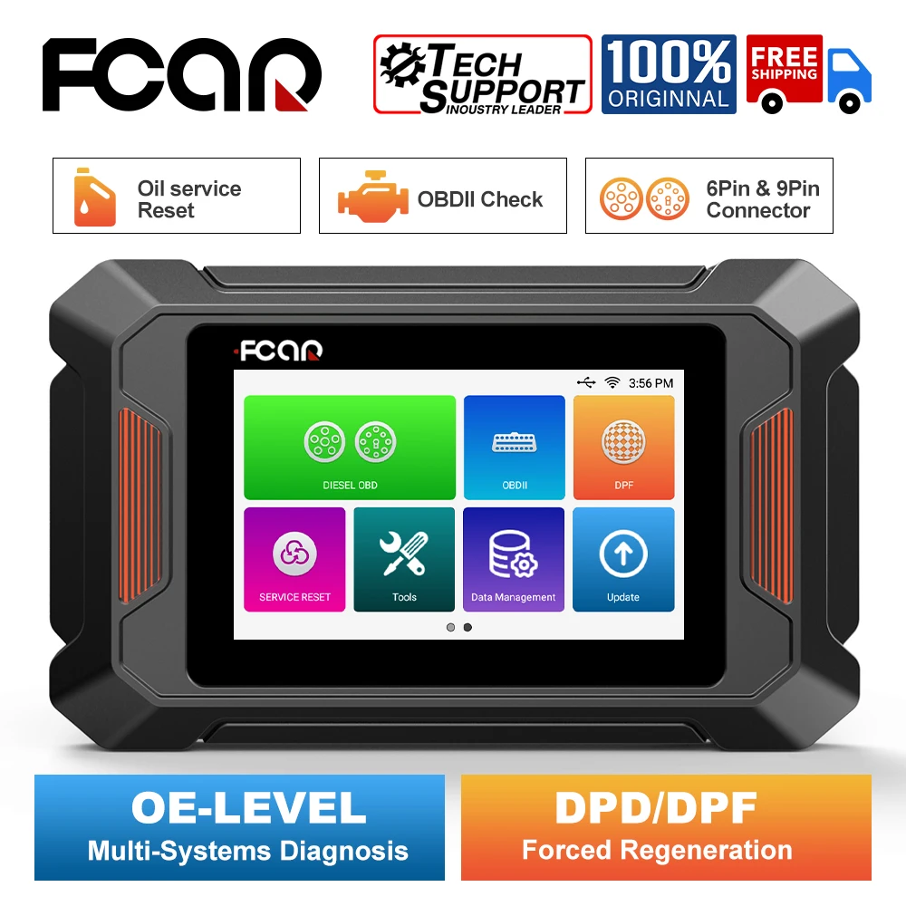 Fcar F802 Heavy Duty Truck Scanner OBD2 All System Scan Tool DPF Regen Oil Reset Diesel Diagnostic Tool for Cummins/Caterpillar