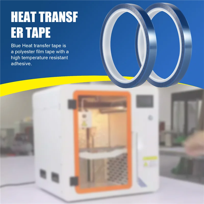 2 Rolls 10Mmx33m(108Ft) Blue Heat Tape Heat Transfer Tape For Heat Sublimation Press No Residue And Heat Transfer Vinyl