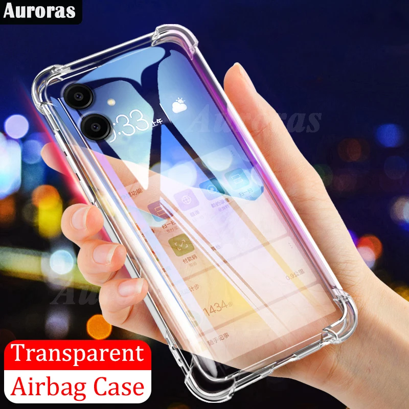 Transparent Case For Samsung Galaxy A06 Original Clear Four-corner Airbag Silicone Cover For Samsung Galaxy A16 A05 Soft Shell