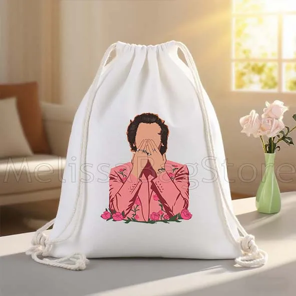 Floral Love On Tour Fan Cute Gifts Canvas Drawstring Bags Soccer Backpack Gym Sackpack Gifts String Bag for Hiking Sports Yoga