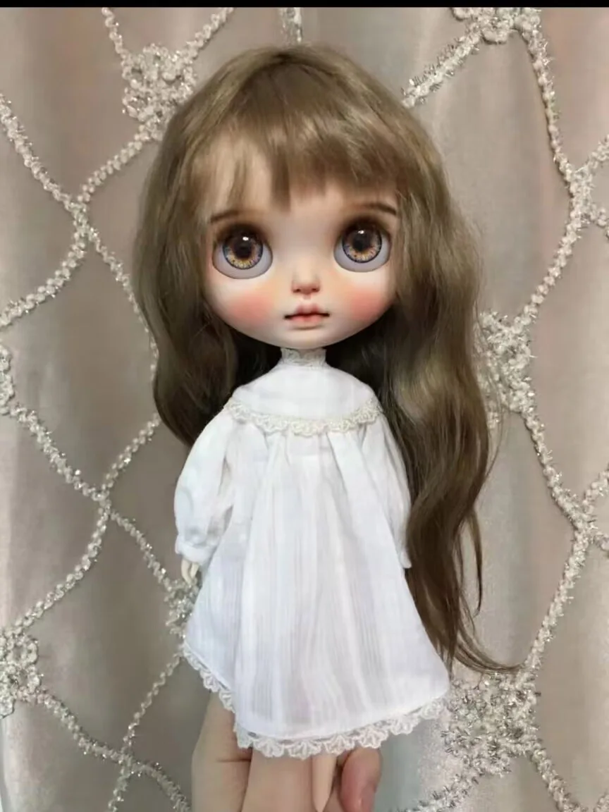 1pcs 2025 French high quality style Blythe/Landoudou one-piece dress white 1/6 30cm(Fit for  azone,Pullip,Ob22/24/26, Licca)