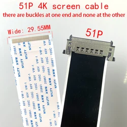 51Pin 4K HDTV LCD LED Ribbon Cable AWM 20706 20861 105C 60V VW-1 One end with socket and the other without socket 29.55MM