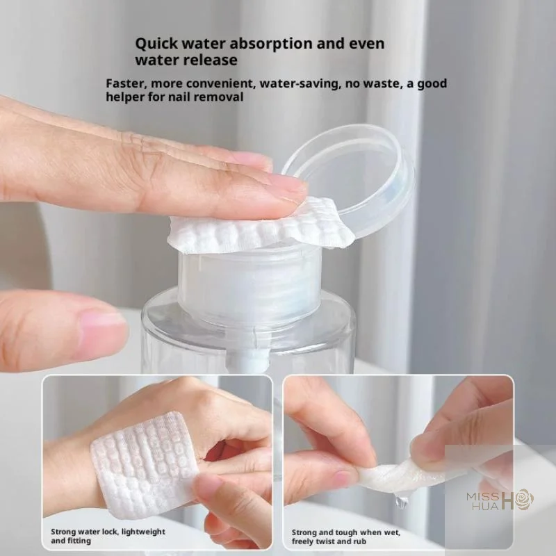 HUA Salviette per rimuovere lo smalto Salviette in cotone Dischetti Detergente per manicure senza pelucchi Gel UV Carte per rimozione unghie usa e getta Strumento per la pulizia
