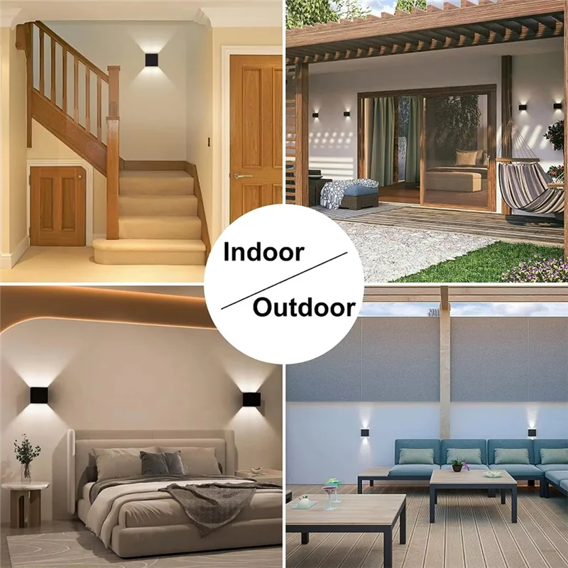 

AB66-For Garden Porch Led Wall Lamp Waterproof IP65 12W Outdoor Indoor Lighting Wall Light AC 90-260V Living Room Decoration