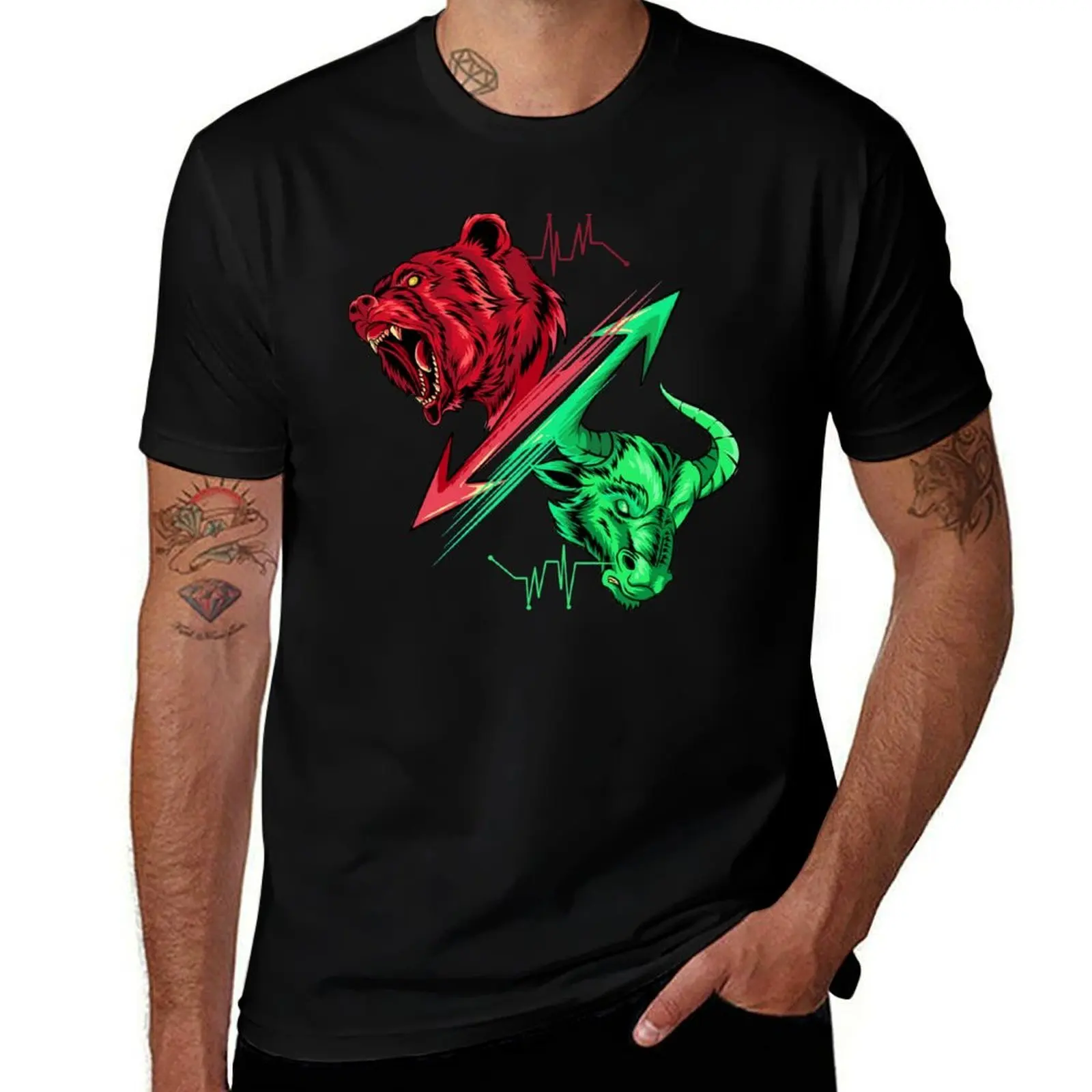 

Bear vs Bull Trading T-Shirt man t shirts graphic anime t shirts oversize cotton t shirt pack T-shirt