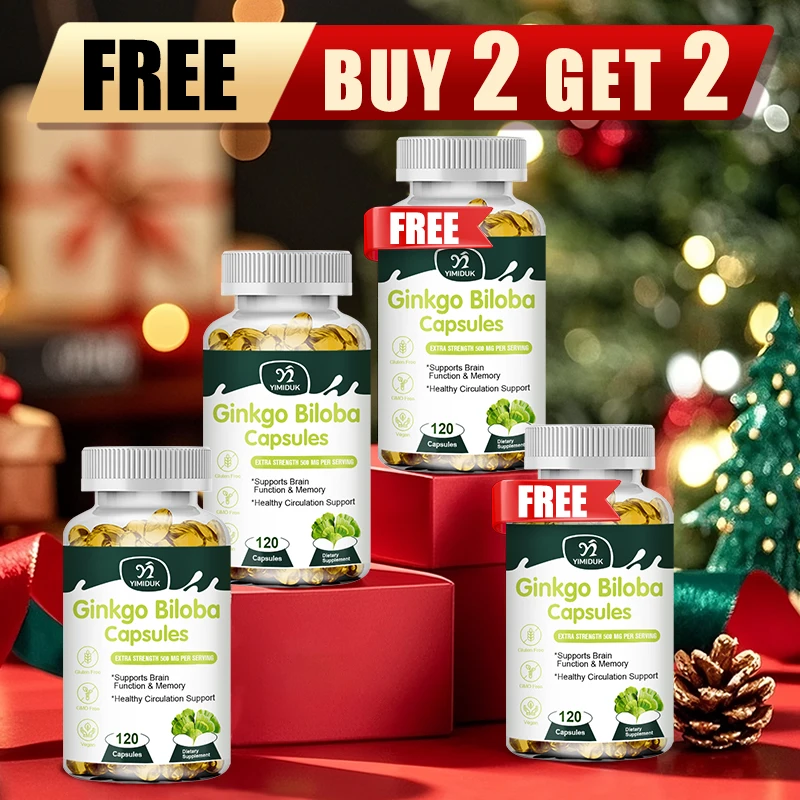 

Buy 2 Get 2 Free! Ginkgo Biloba Extract Capsules, for Sharp Mind, Improves Memory, Brain Focus & Blood Circulation, Women & Men