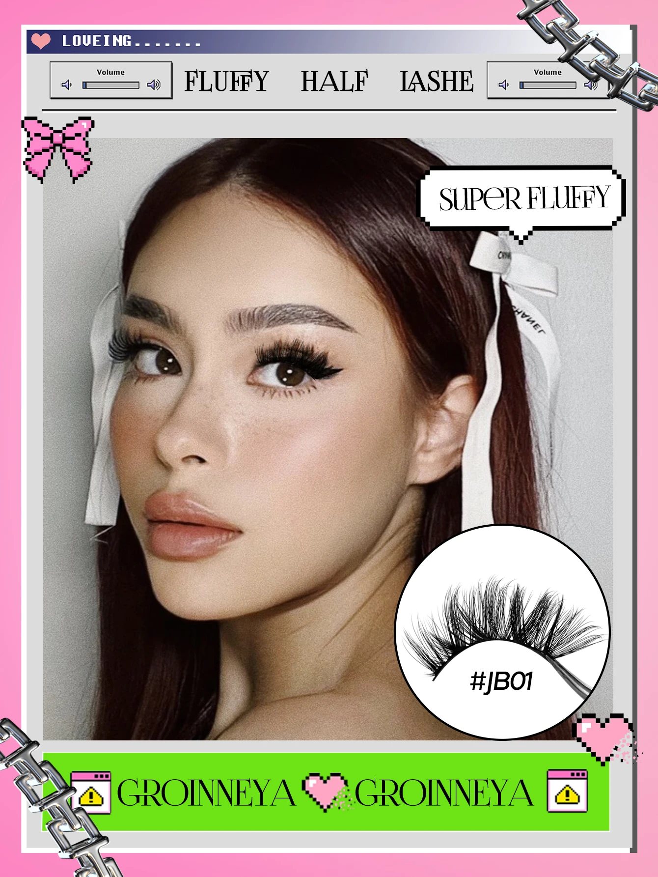 Veltrinay Mezze Ciglia Visone Naturale Occhio di Gatto Ciglia Finte Ciglia 3D Volume Striscia Ciglia Finte Accento Angolo 3/4 Ciglia