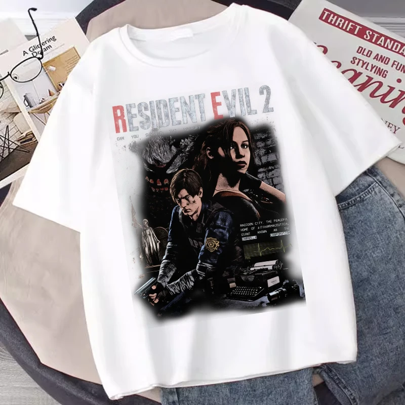 

Residents Evil T-shirt Boys Girls Anime Kennedy Ada Wong Tees Kids Summer Clothes Cotton Tops Children Fashion Short Sleeve Gift